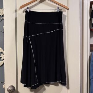 Susan Lawrence Black Asymmetrical Skirt with White Trim
